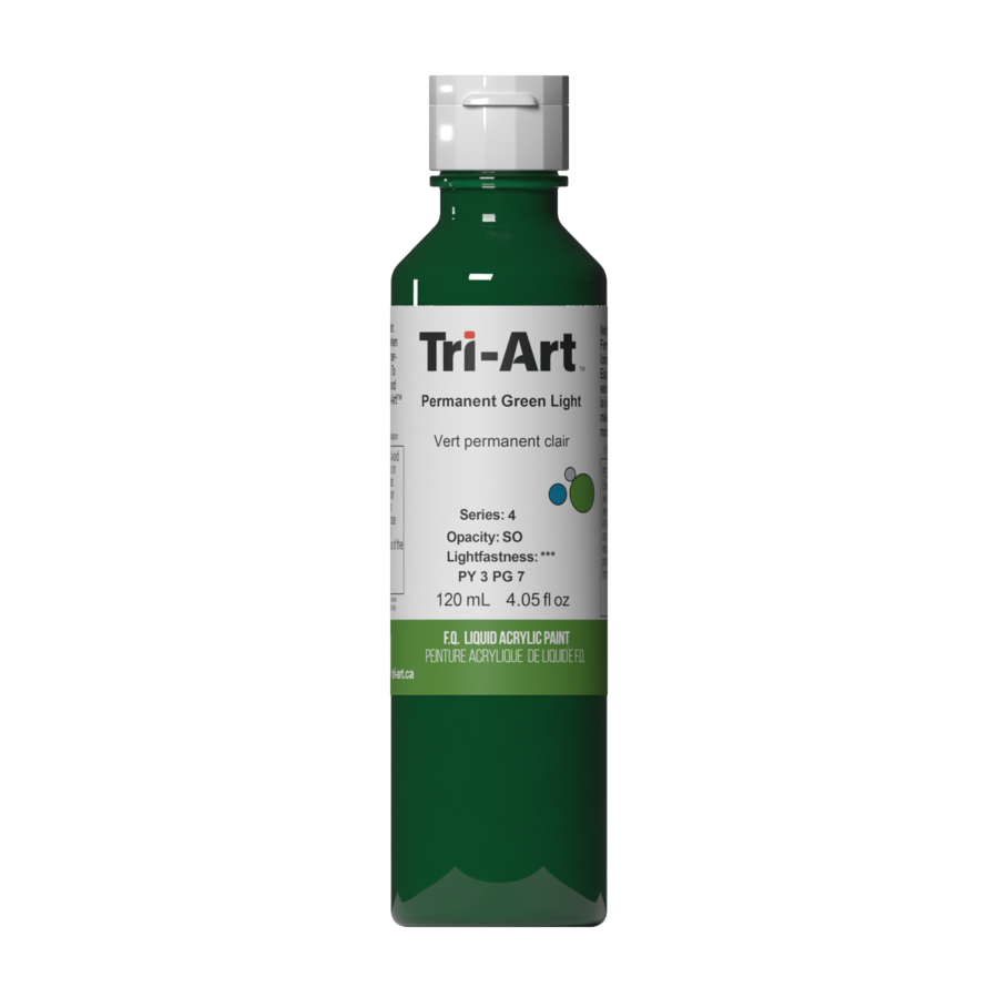 Tri-Art Liquid Acrylics All Sizes: Permanent Green Light / 120mL