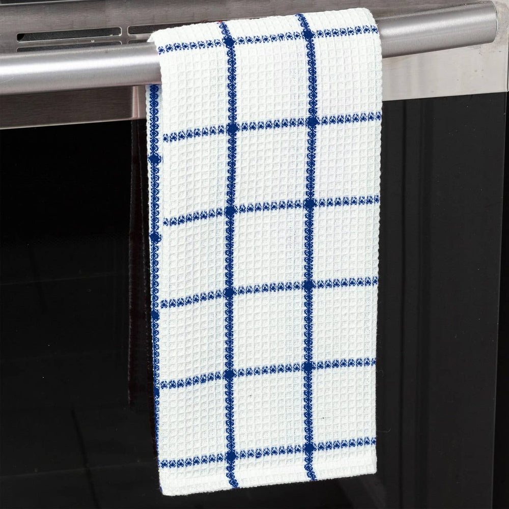 Fabstyles Solo Waffle Cotton Kitchen Towel Set Of 4: Black