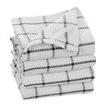 Fabstyles Solo Waffle Cotton Kitchen Towel Set Of 4: Black