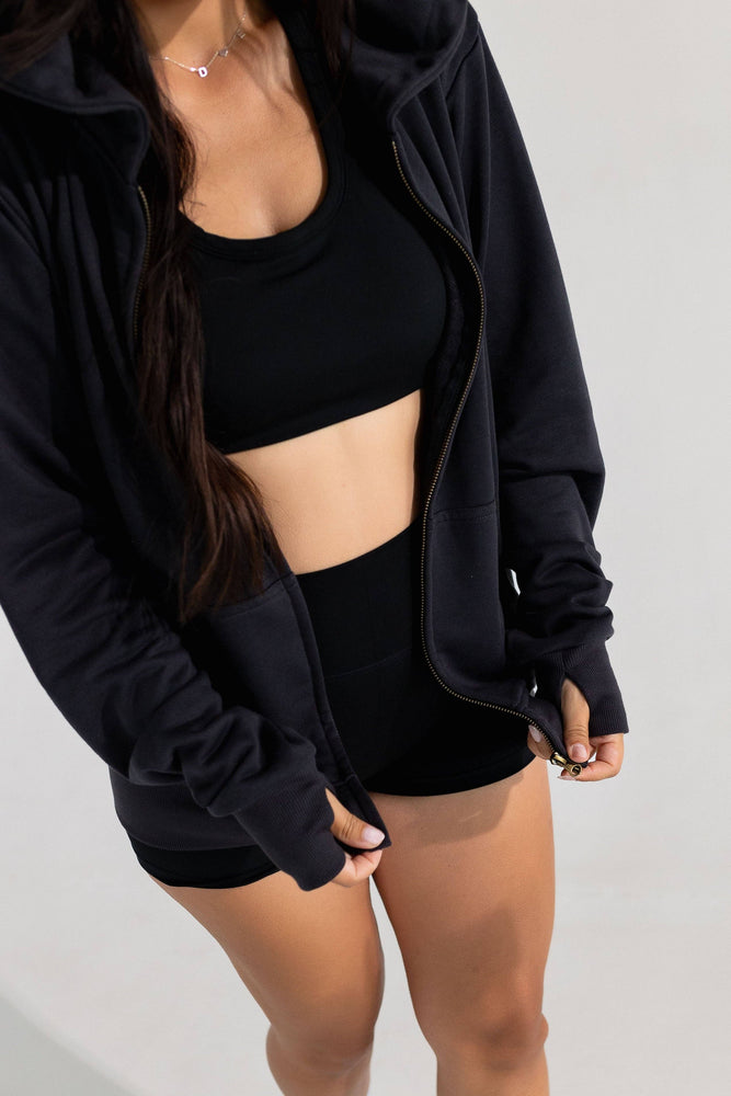 Zip Up and Go Hoodie: Charcoal Grey / S