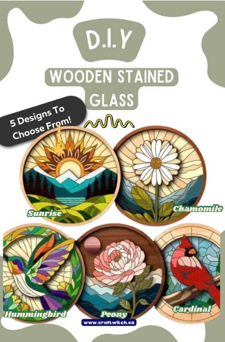 Wooden Stained Glass Paint Kit-Hummingbird